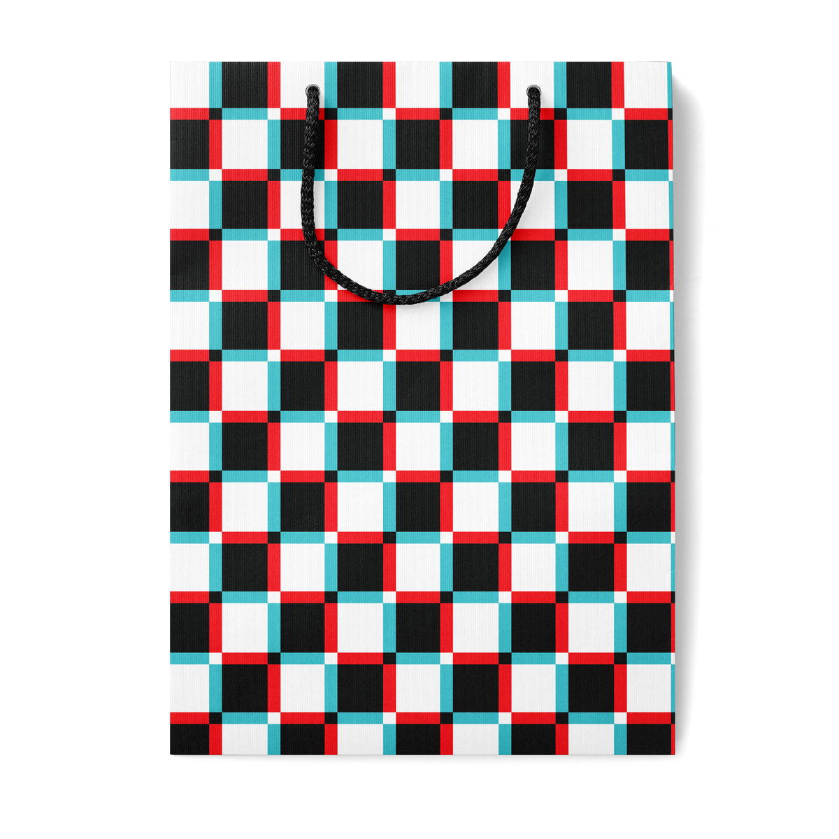 Anaglyph Checkered Gift Bag