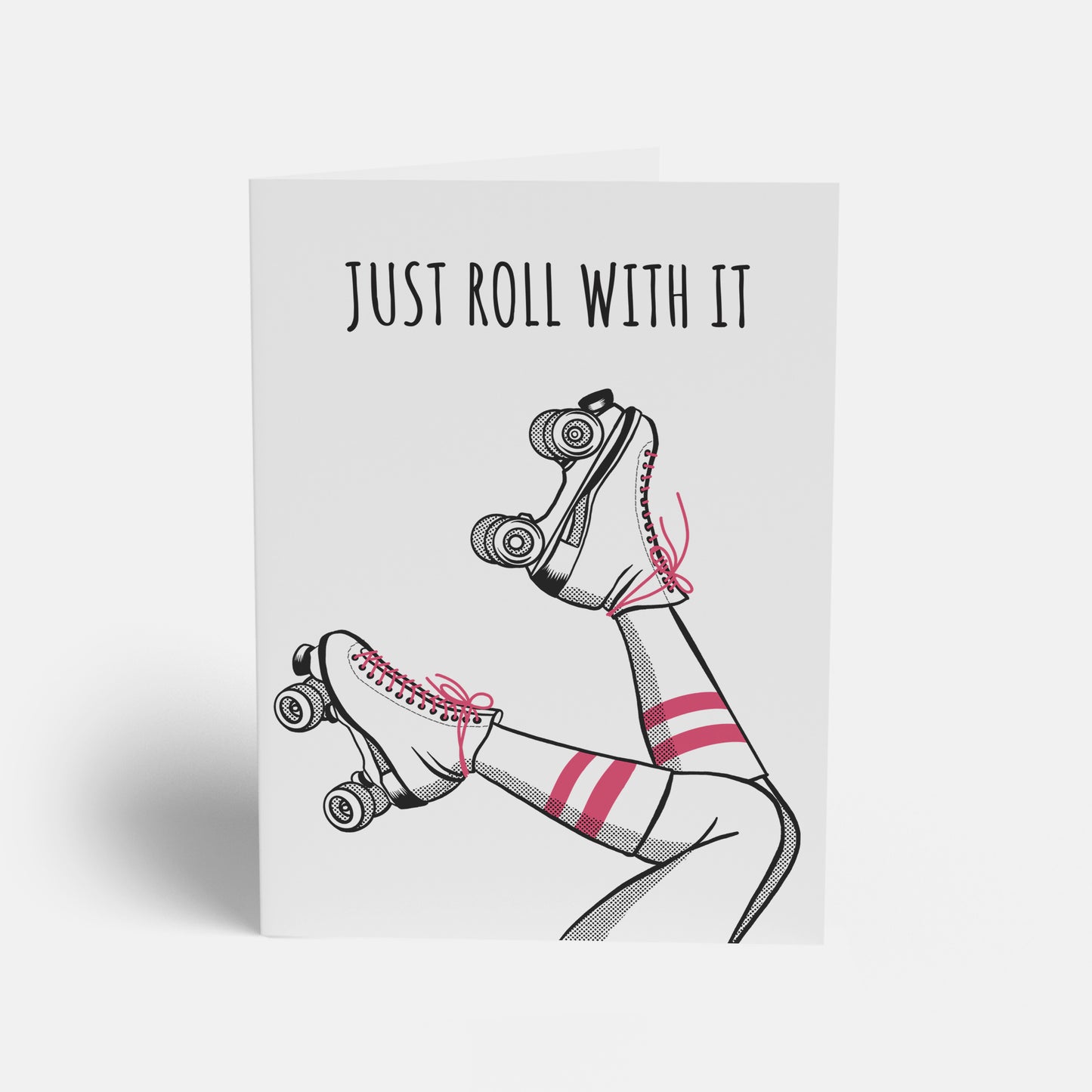 Roller skating greeting card