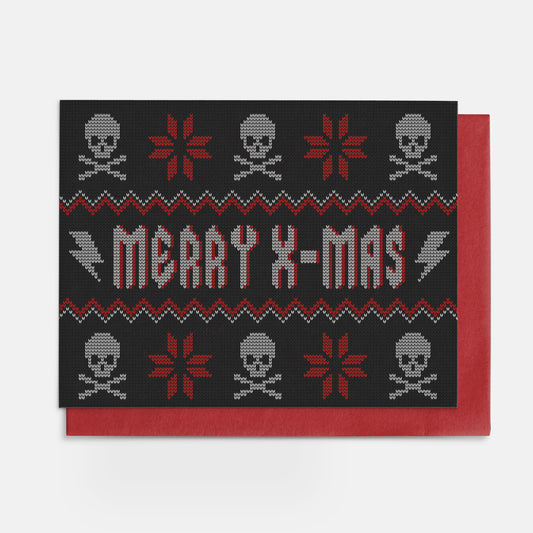 Punk Holiday Sweater Greeting Card