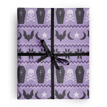 Spooky Holiday Sweater Gift Wrapping Paper