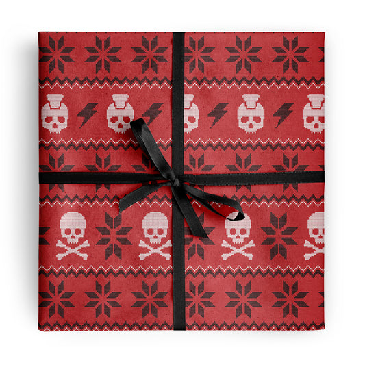 Punk Holiday Sweater Gift Wrapping Paper