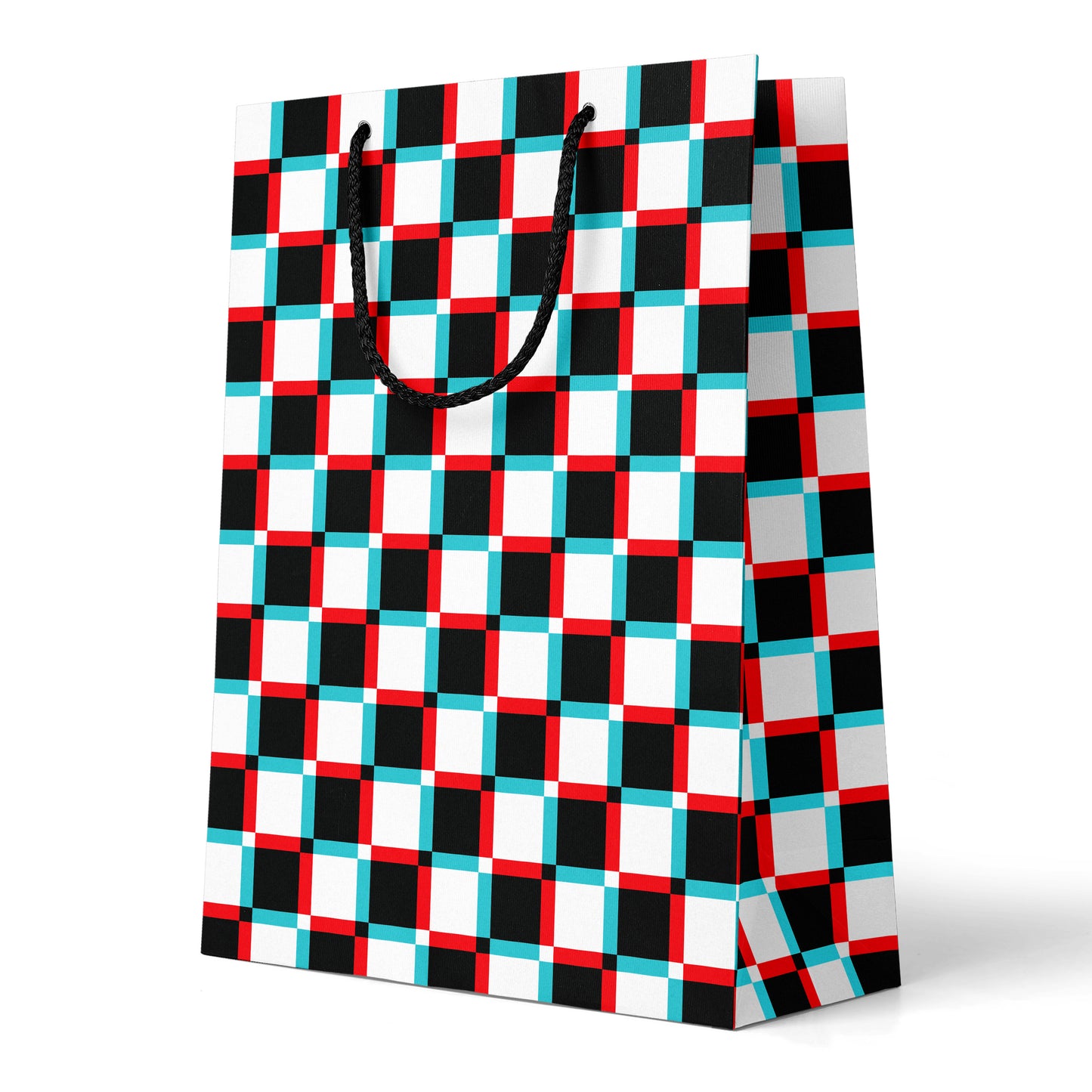 Anaglyph Checkered Gift Bag
