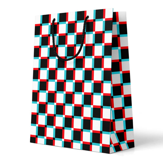 Anaglyph Checkered Gift Bag