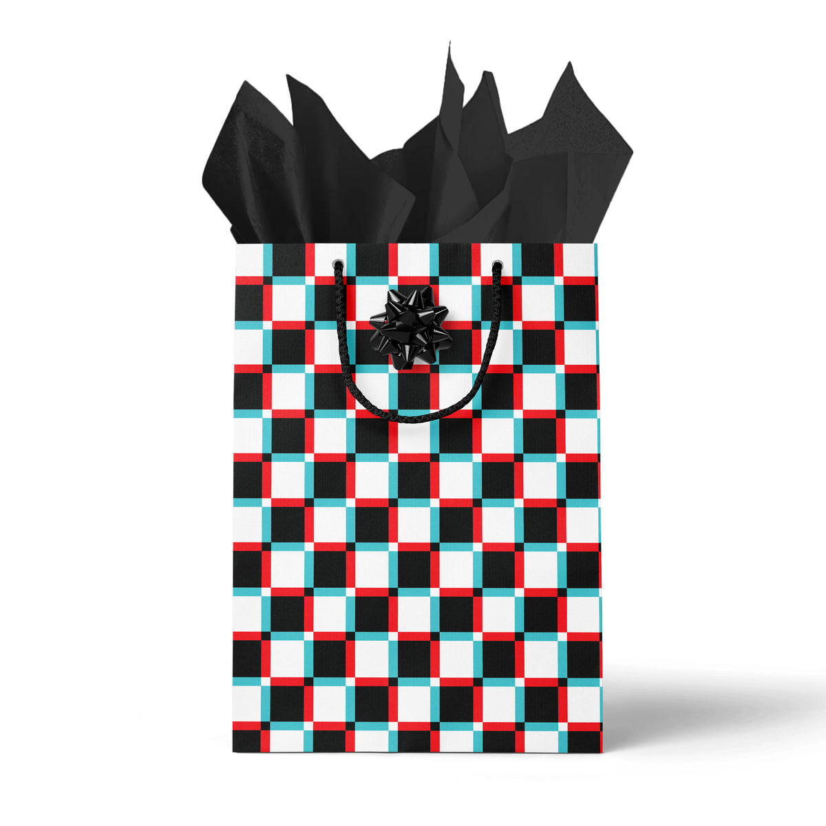 Anaglyph Checkered Gift Bag