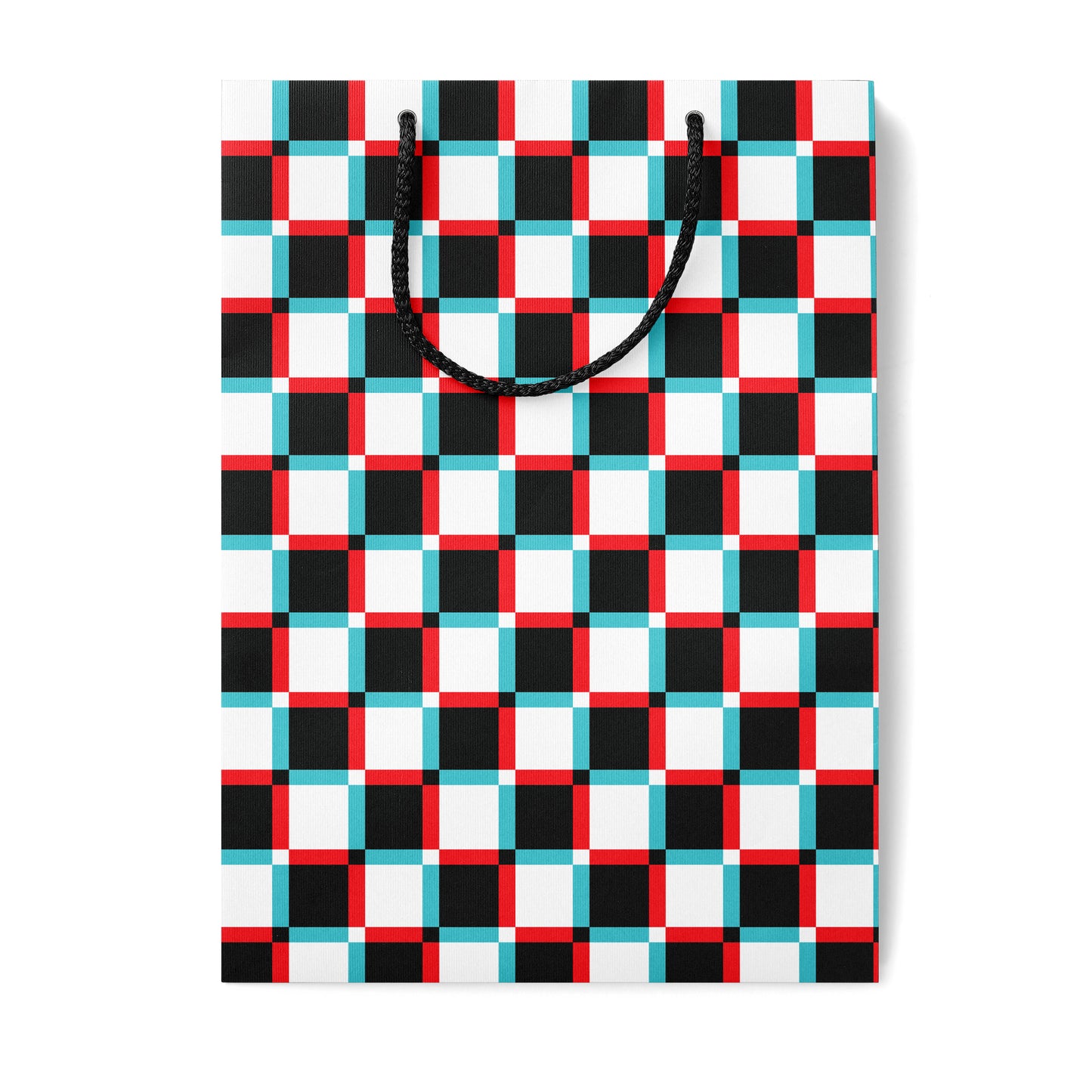 Anaglyph Checkered Gift Bag