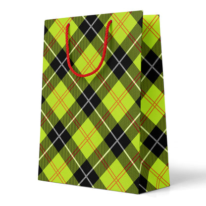 Green Punk Plaid Xmas Gift Bag