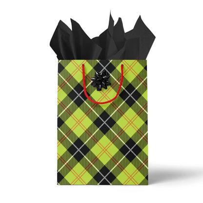 Green Punk Plaid Xmas Gift Bag