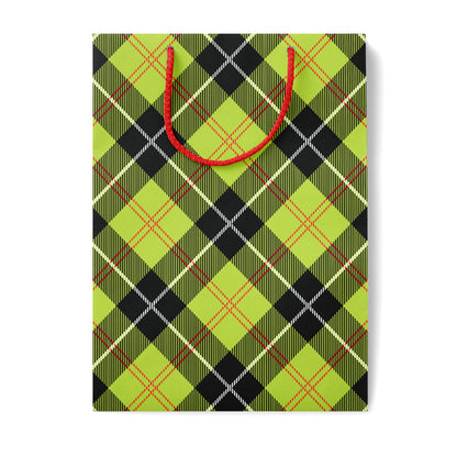 Green Punk Plaid Xmas Gift Bag
