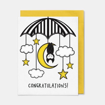 Congratulations Baby Bat Mobile Card