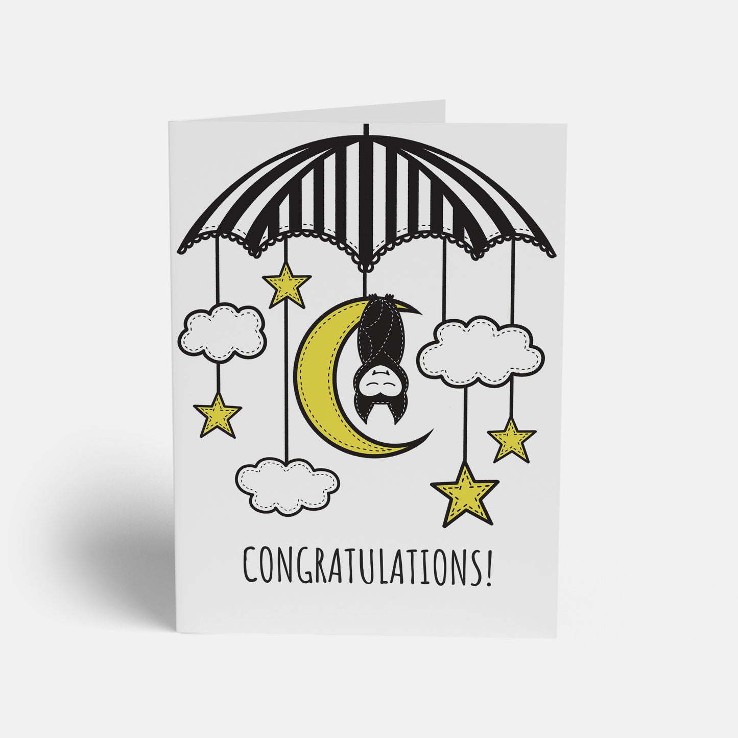 Congratulations Baby Bat Mobile Card