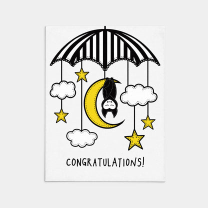 Congratulations Baby Bat Mobile Card