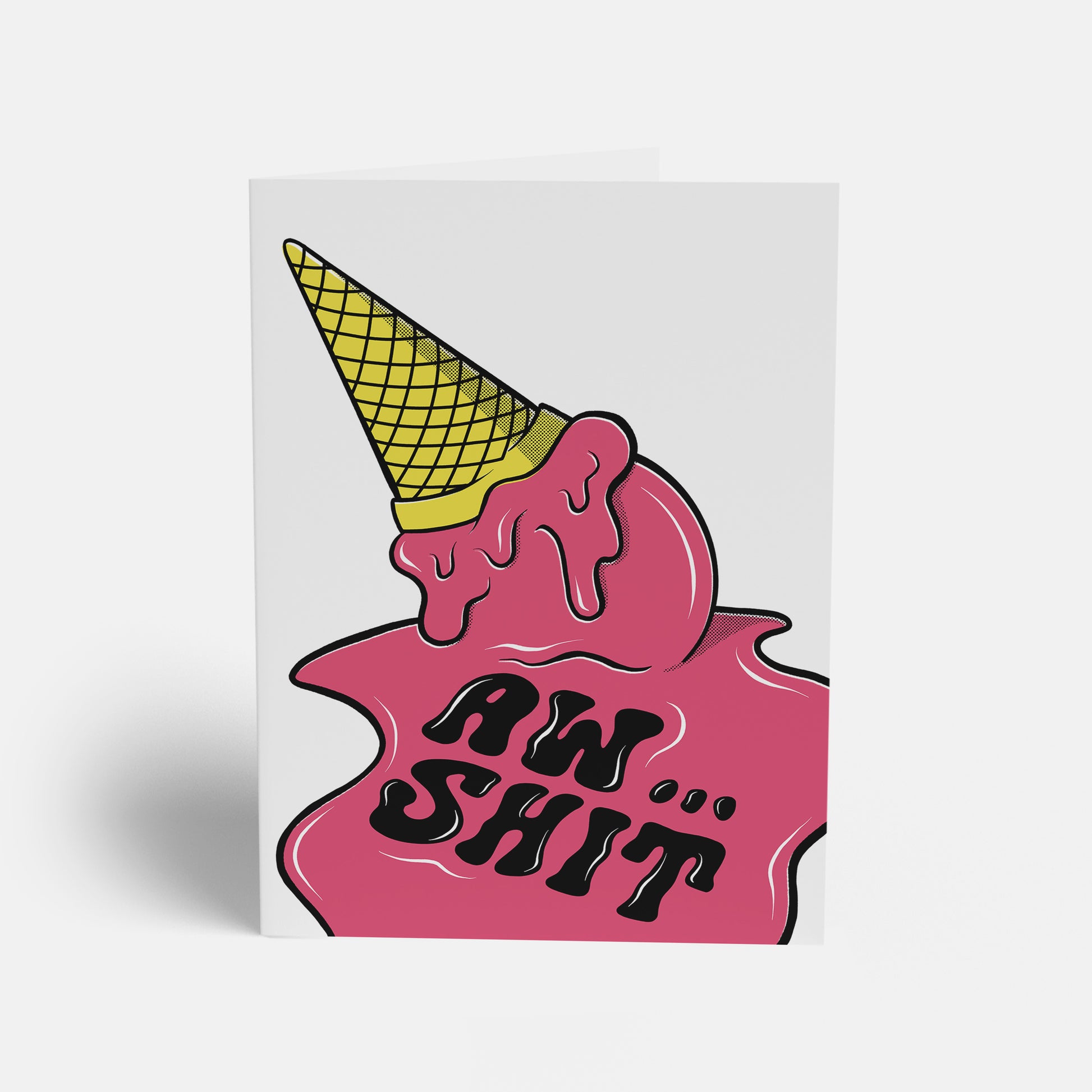 aw crap card with ice cream