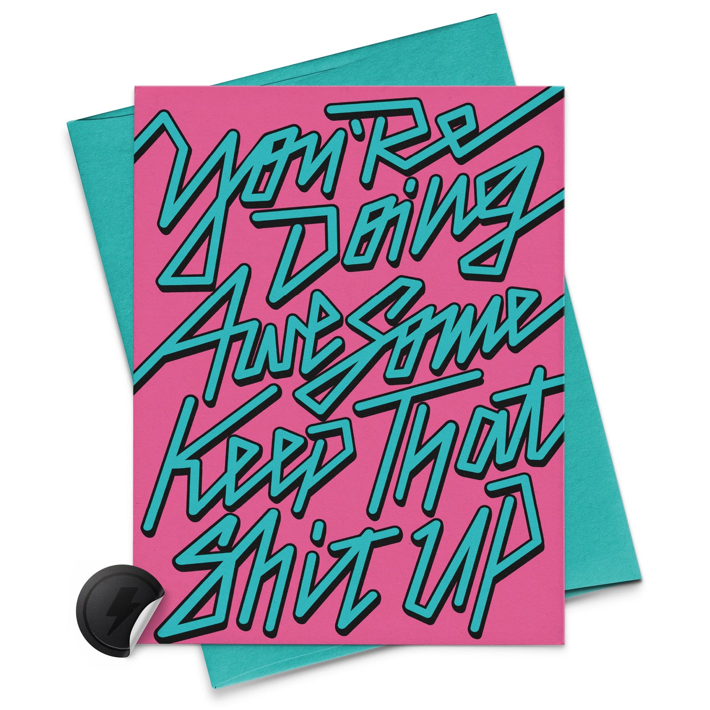 retro lettering you're doing awesome card