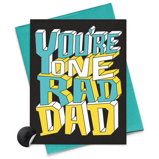 block lettering, you're one rad dad