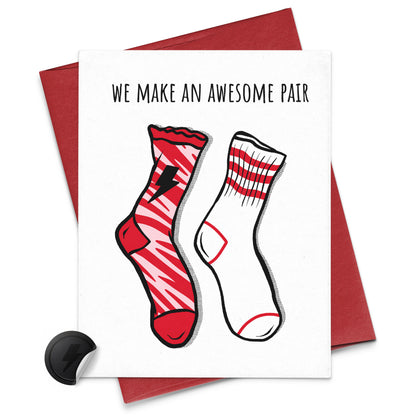 two different pair of socks make a perfect pair card