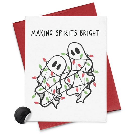 cute christmas ghost with lights