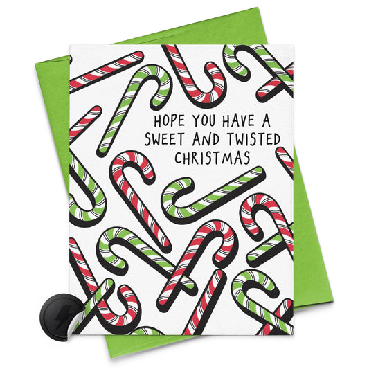 twisted pun on candy canes card funny