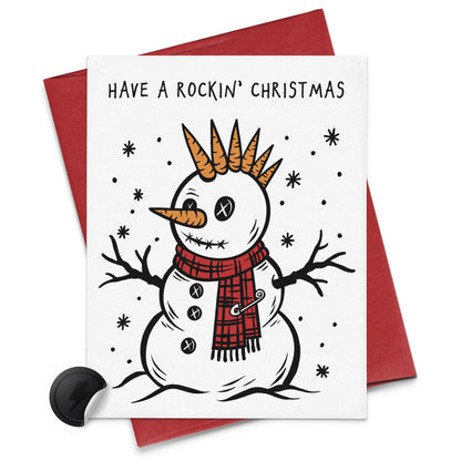 Snowman with Mohawk Greeting Card