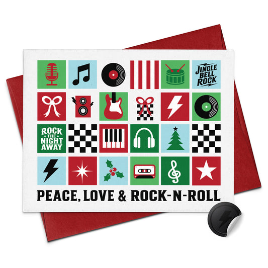 Peace, Love & Rock-N-Roll Christmas Card