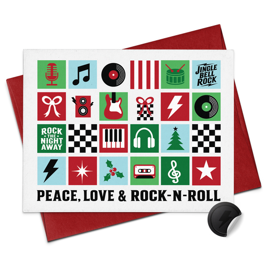 Peace, Love & Rock-N-Roll Christmas Card