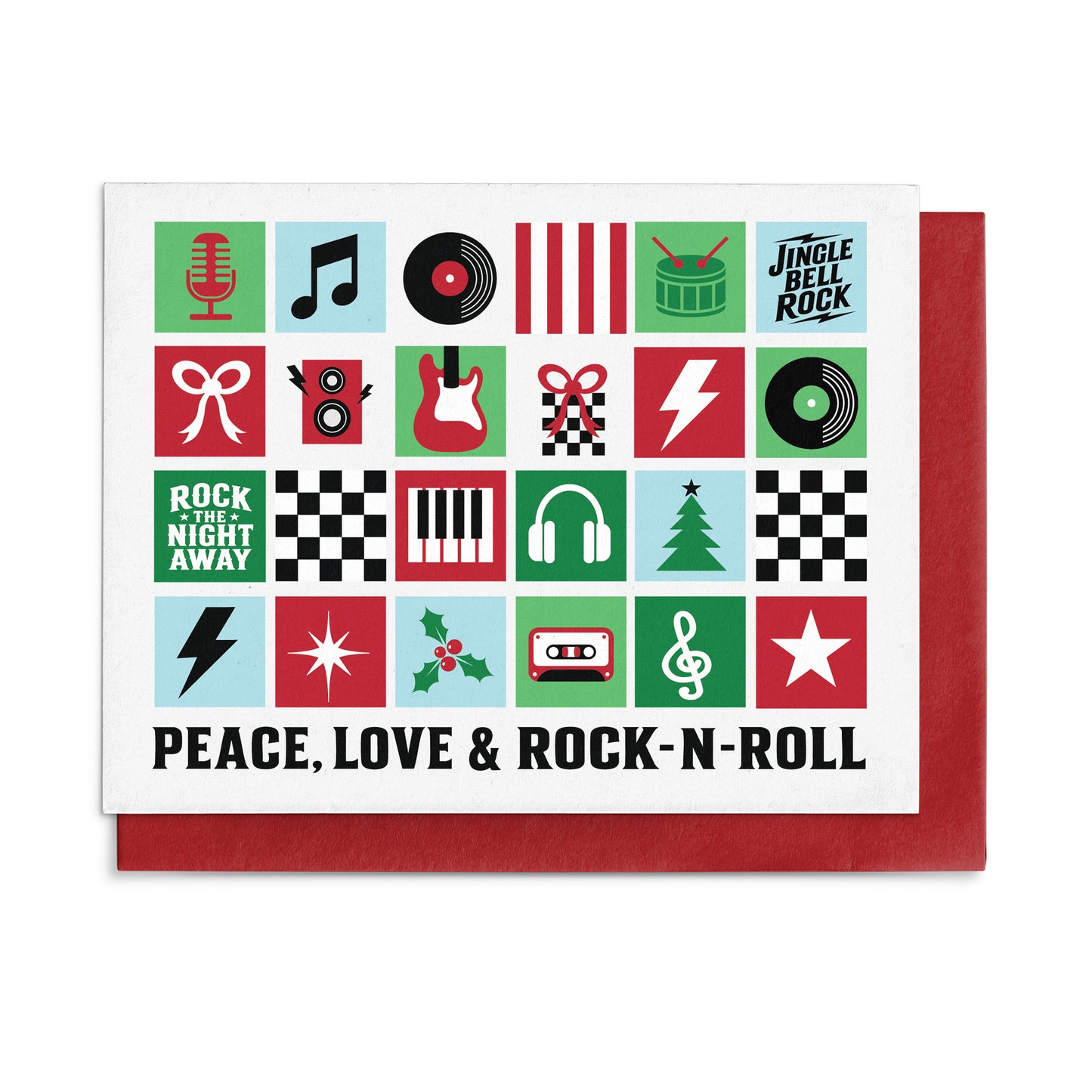 Peace, Love & Rock-N-Roll Christmas Card