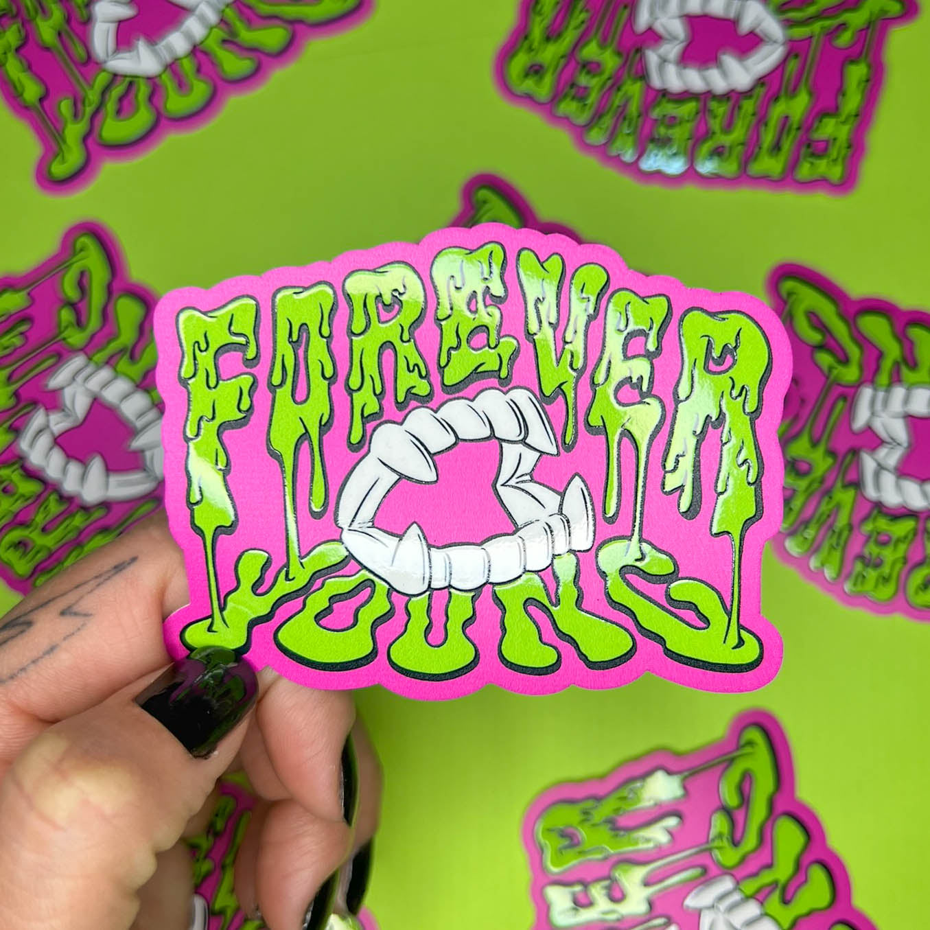 Forever Young Sticker - Raised UV Spot