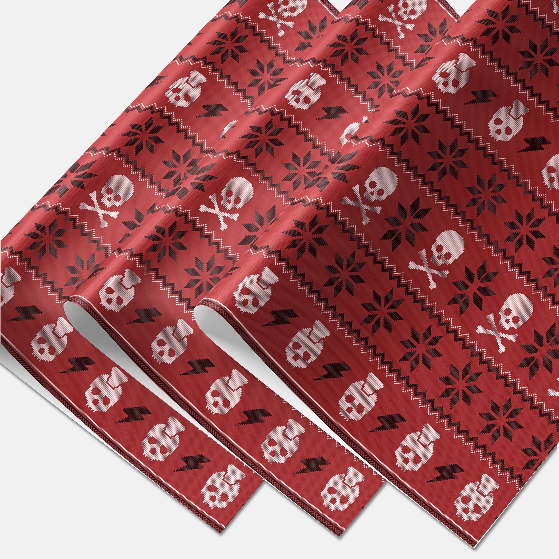 mohawk skull 3 sheets of wrapping paper
