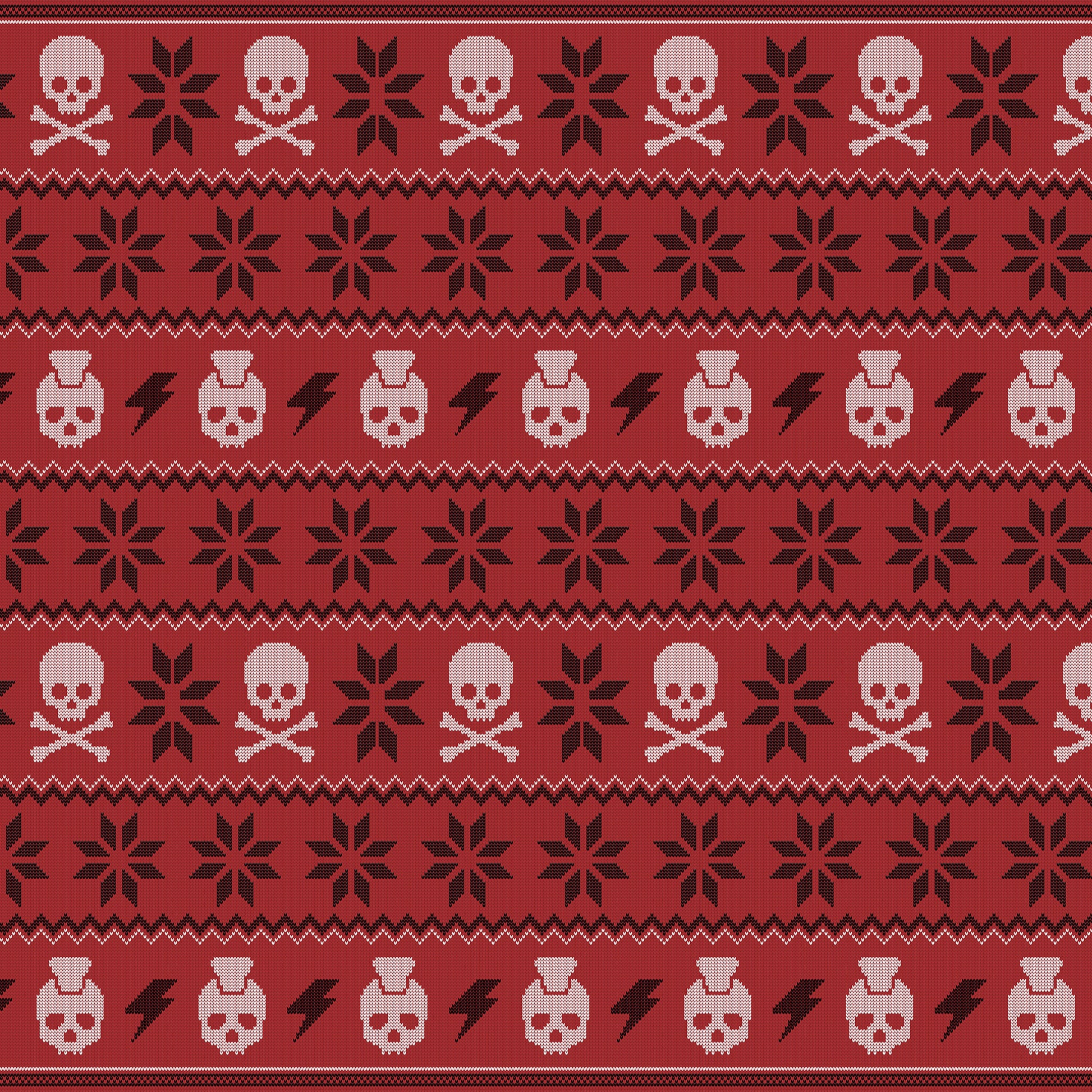 punk rock pattern for red holiday christmas