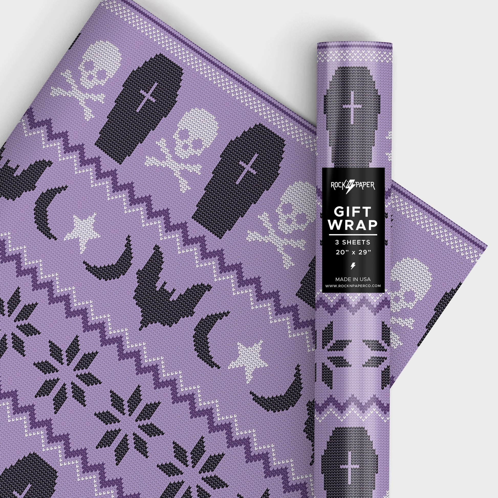 Purple and black gothic wrapping paper