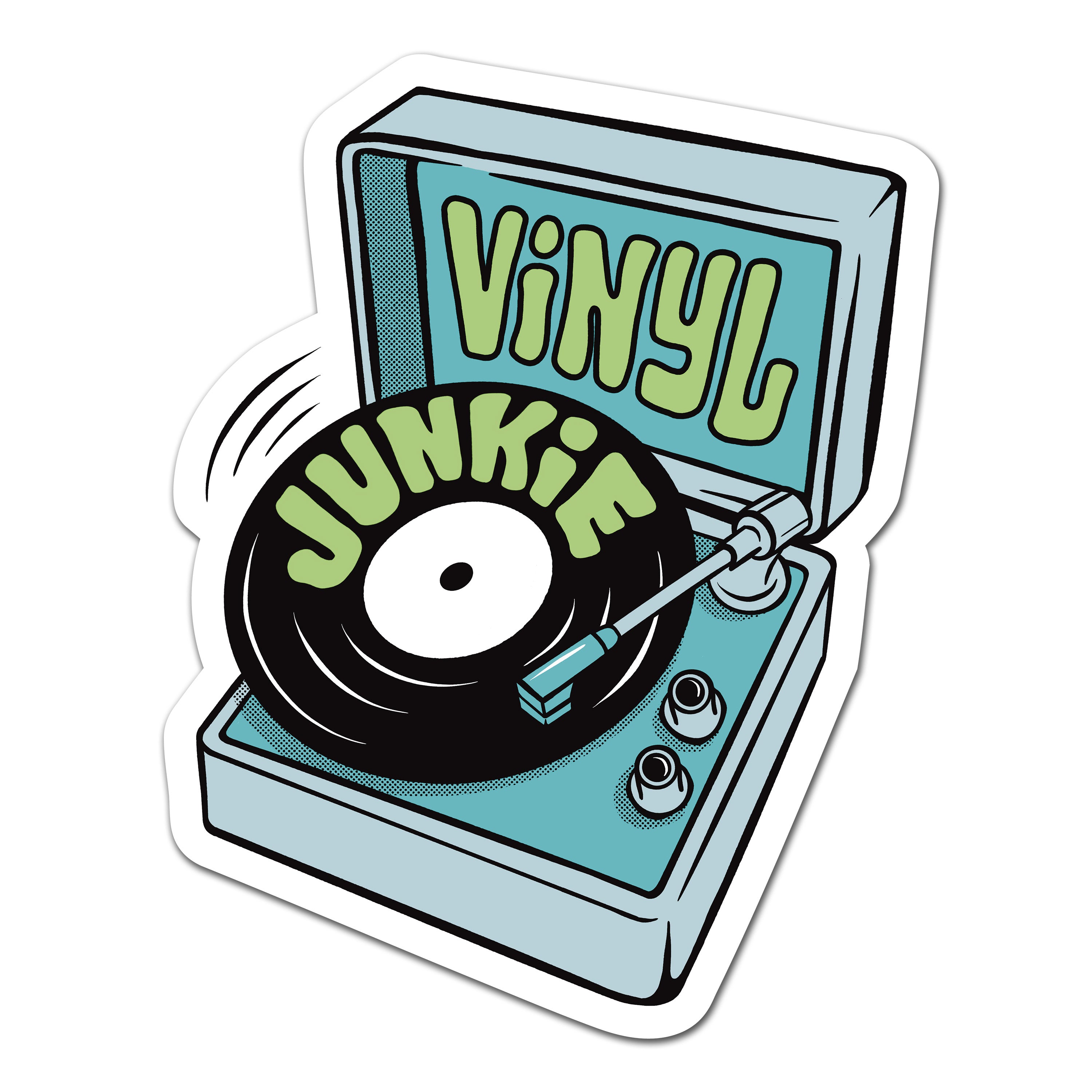 Vinyl Junkie - UV Raised Sticker – Rock'N Paper