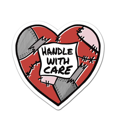 Handle with Care Heart - UV Raised Sticker