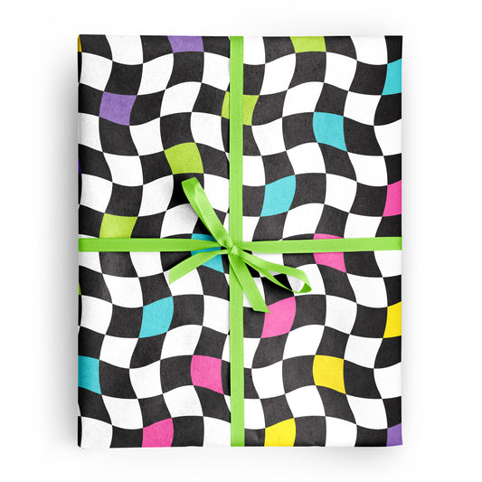 Checkered Chaos Wrapping Paper