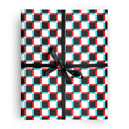 Anaglyph Checkered Wrapping Paper