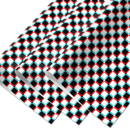 Anaglyph Checkered Wrapping Paper