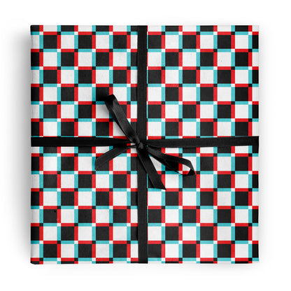Anaglyph Checkered Wrapping Paper
