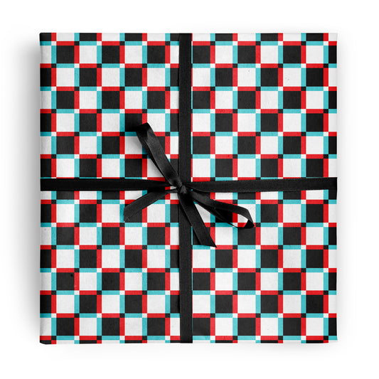 Anaglyph Checkered Wrapping Paper