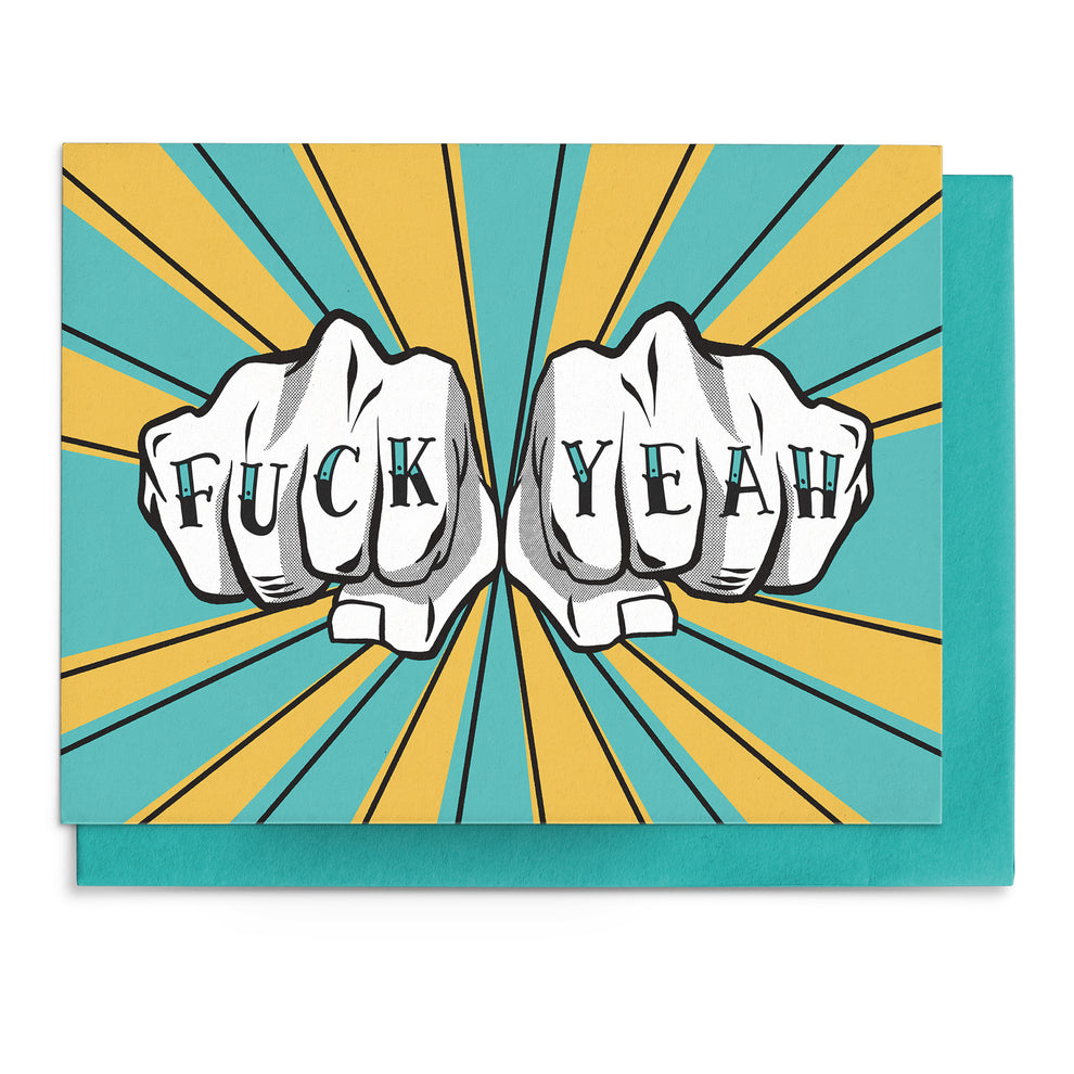 F*ck Yeah! Knuckles, Encouragement Card – Rock'N Paper